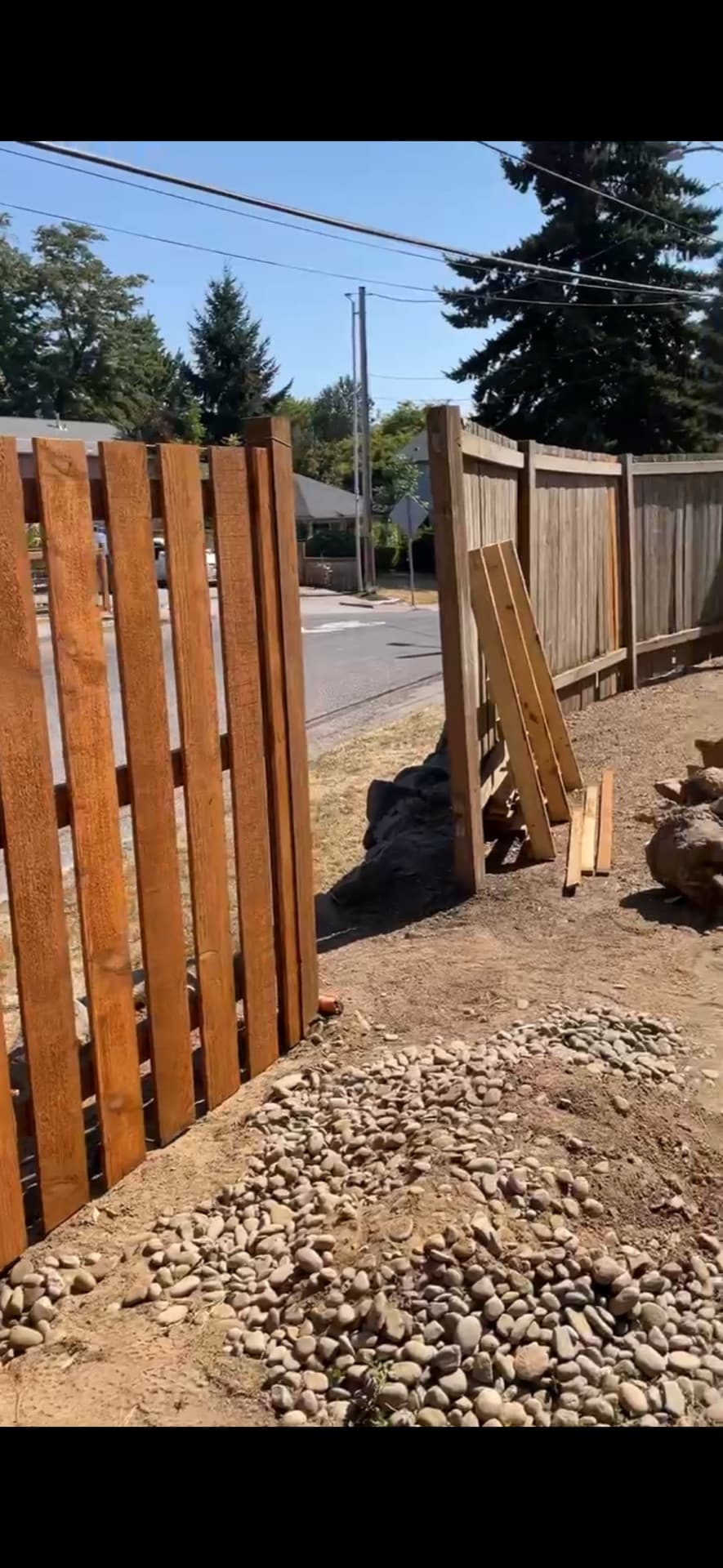 Fence and landscaping build in progress